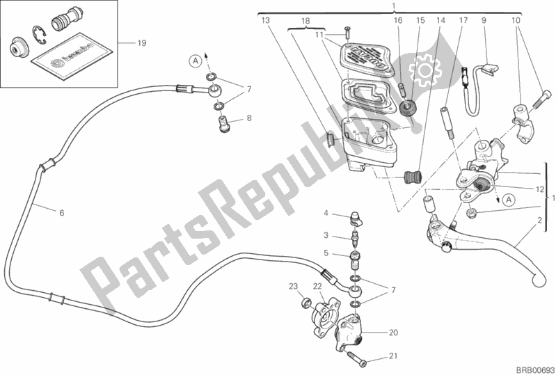 Toutes les pièces pour le Commande D'embrayage du Ducati Diavel 1260 USA 2020